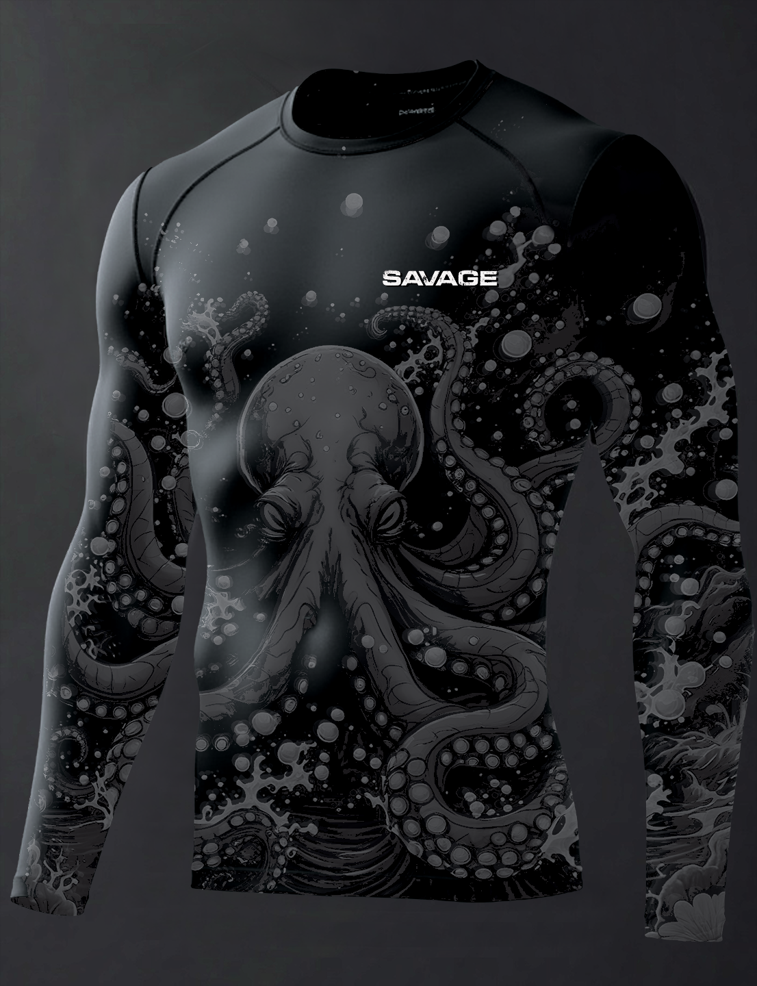 Savage Tako (Octopus) Long Sleeve Rash Guard