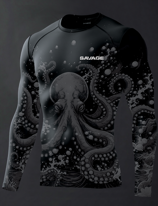 Savage Tako (Octopus) Long Sleeve Rash Guard